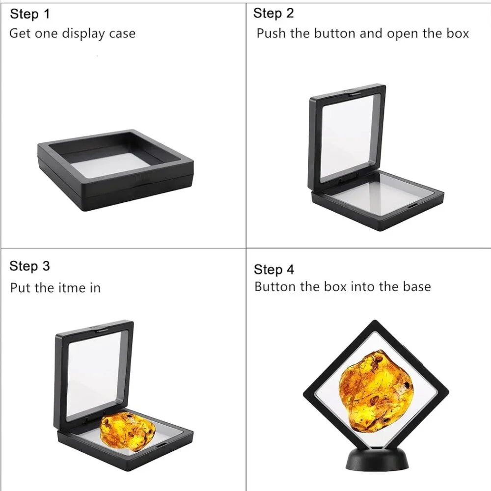 NWOT - Rhinestone Enamel Fox Brooches & 3D Floating Jewelry Display Case - Picture 11 of 11